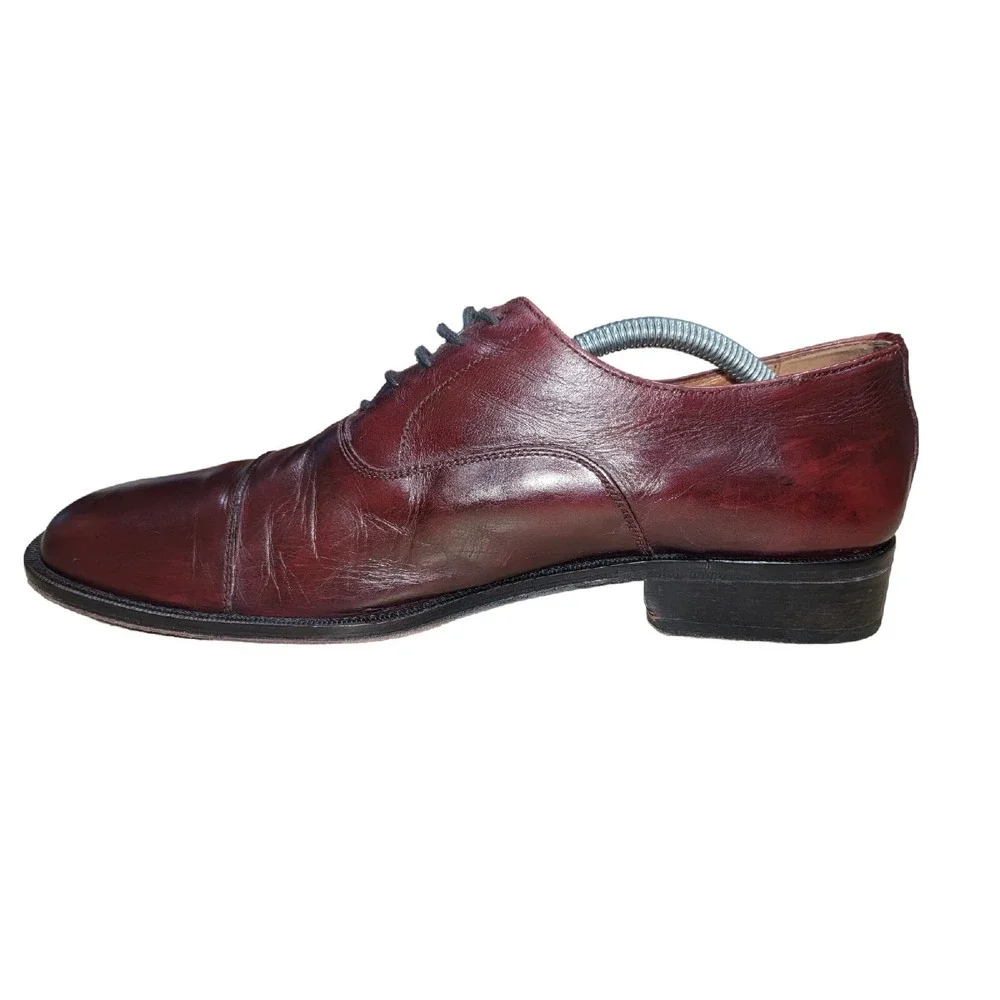Sandro Moscoloni‎ Men's Bolero Burgundy Leather Oxford Cap Toe Shoes Sz 10